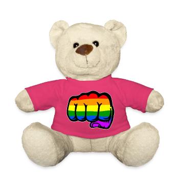 Hand Faust Regenbogenflagge - Teddy - Pink - Vorne