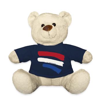 Drapeau des Pays-Bas - Rayures style pinceau - Nounours - bleu marine - Devant