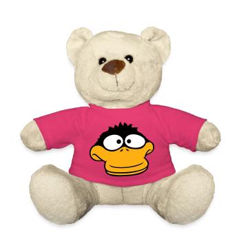 Duck looks funny goofy anxious confused comic - Teddy Bear - pink - Front