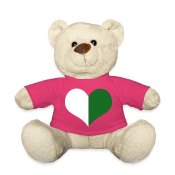 A heart for Saxony white green - Teddy Bear - pink - Front