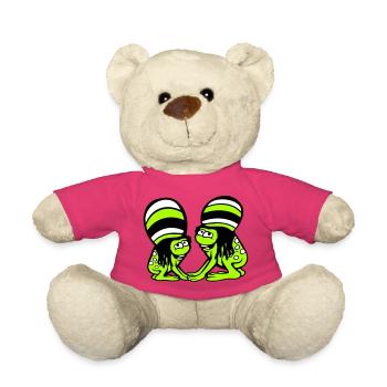 2 Frogs Reggae Music Rasta Hair Hat Jamaica - Teddy Bear - pink - Front