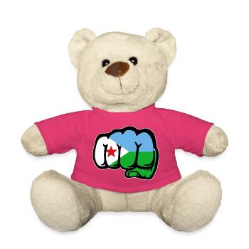 Poing du drapeau de Djibouti - Nounours - rose - Devant