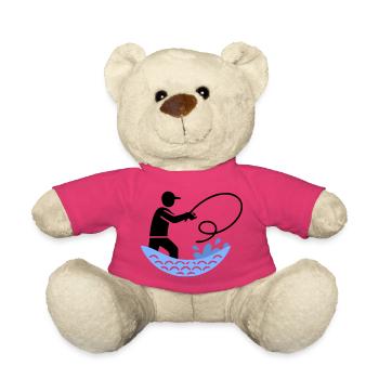 Pêche et pêche | Petri Heil Hobby Logo - Nounours - rose - Devant