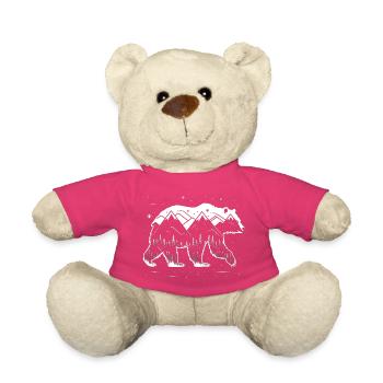 Polarbär in Bergwald Nacht - Teddy - Pink - Vorne