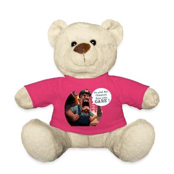 DU KANNST OHNE VORWARNUNG EISENBAHNARBEITER SEIN! (Zug) - Teddy - Pink - Vorne