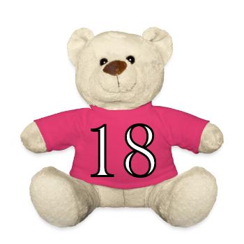 18. 18 JAHRE ALT. 18-JÄHRIGES JUBILÄUM. 18. GEBURTSTAG. - Teddy - Pink - Vorne