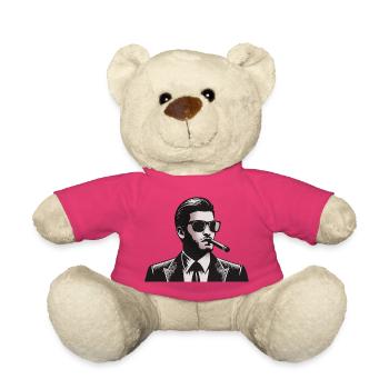 Noir-Icon: Anzug, Zigarre, Schatten - Teddy - Pink - Vorne