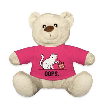 My plan... Oops – Funny Cat - Teddy Bear - pink - Front