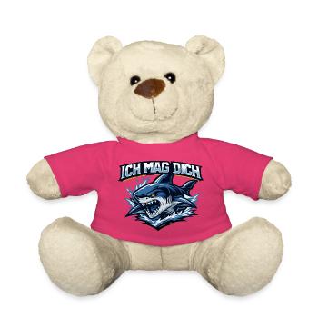 Böser Hai Motiv - Ich mag dich - Teddy - Pink - Vorne