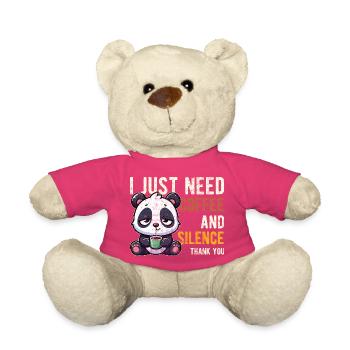 J’ai juste besoin d’un café et du silence Panda drôle - Nounours - rose - Devant