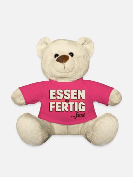 Essen Ist Fertig Fast Lustiger Spruch Für - Teddy - Pink