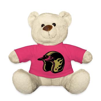 Motorradhelm Flammen Biker Motorrad Club - Teddy - Pink - Vorne