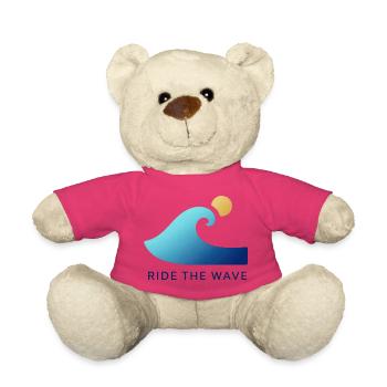 Surfeurs au lever du soleil - Nounours - rose - Devant