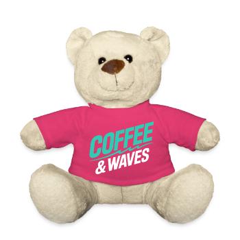 Coffee Waves Surfing Coffee & Waves Surfer Beach - Teddy Bear - pink - Front