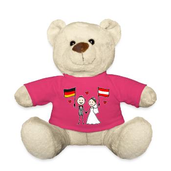 Marié Allemagne Drapeau de l’Autriche - Nounours - rose - Devant