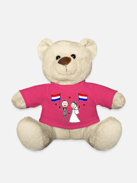 Hochzeitspaar Holland Flagge - Teddy - Pink