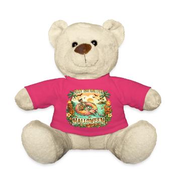 Attendant l’anticipation du squelette d’Halloween - Nounours - rose - Devant