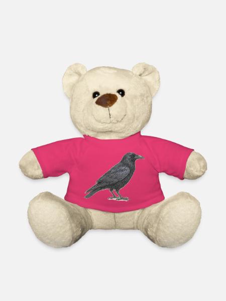 Great European Raven Black Grafik in Grau - Teddy - Pink