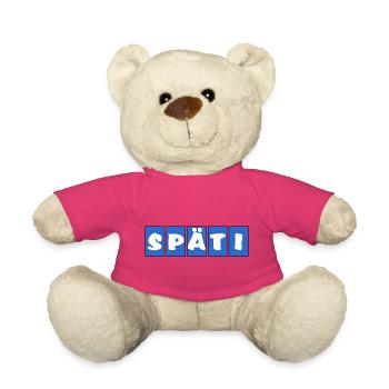 SPÄTI - Logo blau - Berliner Kultur - Nerd Humor - Teddy - Pink - Vorne