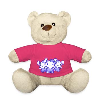 3 Bunnies Girls Pretty Girls Women Bunny Small - Teddy Bear - pink - Front