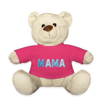 Tendance en patchwork en lettres en denim MAMA - Nounours - rose - Devant