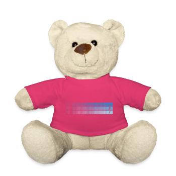 Dégradé azur code-barres oiseau - Nounours - rose - Devant