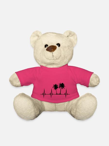 herzschlag puls frequenz 2 palmen party summer log - Teddy - Pink