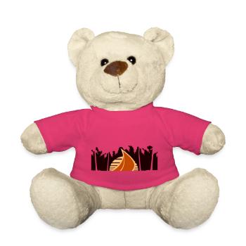 Schiff Sonne Palmen Südsee Abend Sonnenuntergang - Teddy - Pink - Vorne