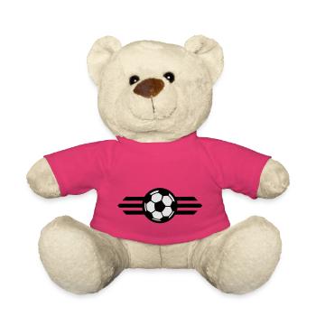 soccerball ribbon / soccer ribbon 2c - Nounours - rose - Devant