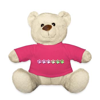 Motif d’empreinte de patte coloré - Nounours - rose - Devant