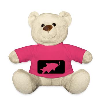 button sport logo caught fish fishing swim - Teddy Bear - pink - Front
