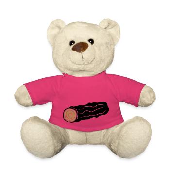 tree trunk wood stock firewood huette holzscheit r - Teddy Bear - pink - Front