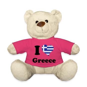 I love Greece - Teddy Bear - pink - Front