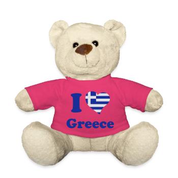 I love Greece - Teddy Bear - pink - Front