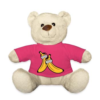 duo couple 2 friends team party party party fun sonnenb - Teddy Bear - pink - Front