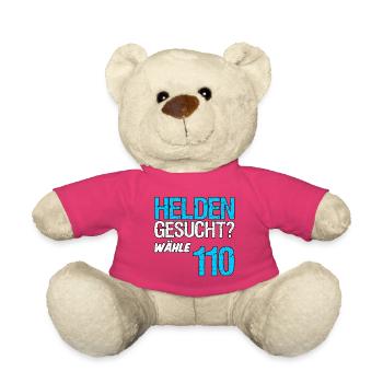 Helden 110 Polizei Polizist Polizisten Geschenk - Teddy - Pink - Vorne