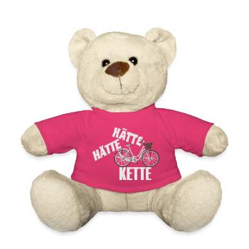 Spruch Hätte Hätte - Fahrrad - Kette - Teddy - Pink - Vorne