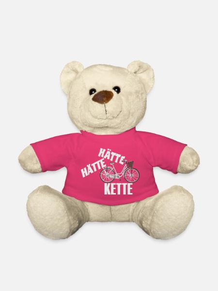 Spruch Hätte Hätte - Fahrrad - Kette - Teddy - Pink
