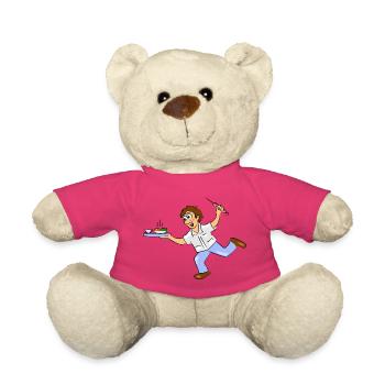 man - Teddy Bear - pink - Front