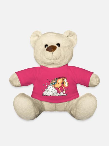 Sliding Stop Western horse - Teddy Bear - pink