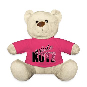 wüde Kotz - wilde Katze, Österreichischer Dialekt - Teddy - Pink - Vorne
