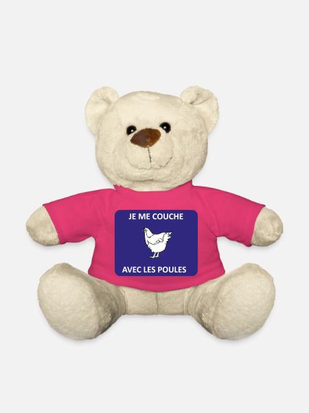 Je me couche avec les poules - Nounours - rose