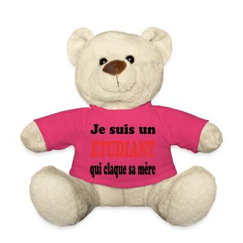 JE SUIS UN ETUDIANT QUI CLAQUE SA MERE - Nounours - rose - Devant