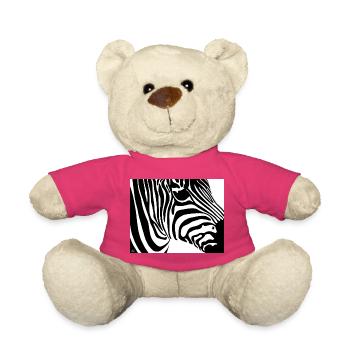 Imprimé zèbre : Rayures contrastées - Nounours - rose - Devant