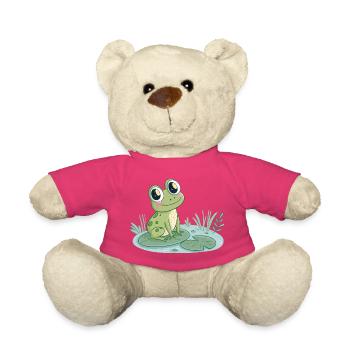 Niedlicher Frosch auf Seerose - Teddy - Pink - Vorne