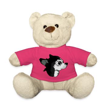 Illustration de chien tendre de style mignon - Nounours - rose - Devant