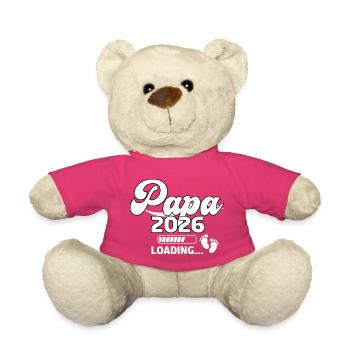 Papa 2026 Barre de chargement Empreinte de pied Design - Nounours - rose - Devant