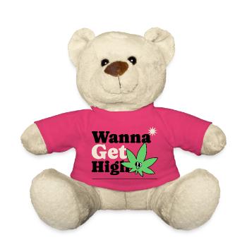 Shamrock Cartoon Charm - Teddy Bear - pink - Front