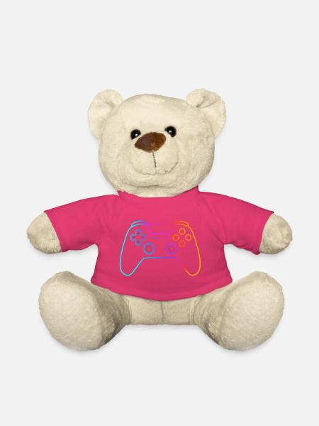 Neon Gamepad – Buntes Controller Motiv - Teddy - Pink