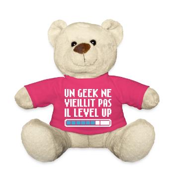 Un geek ne vieillit pas, il level up Gaming Retro - Nounours - rose - Devant